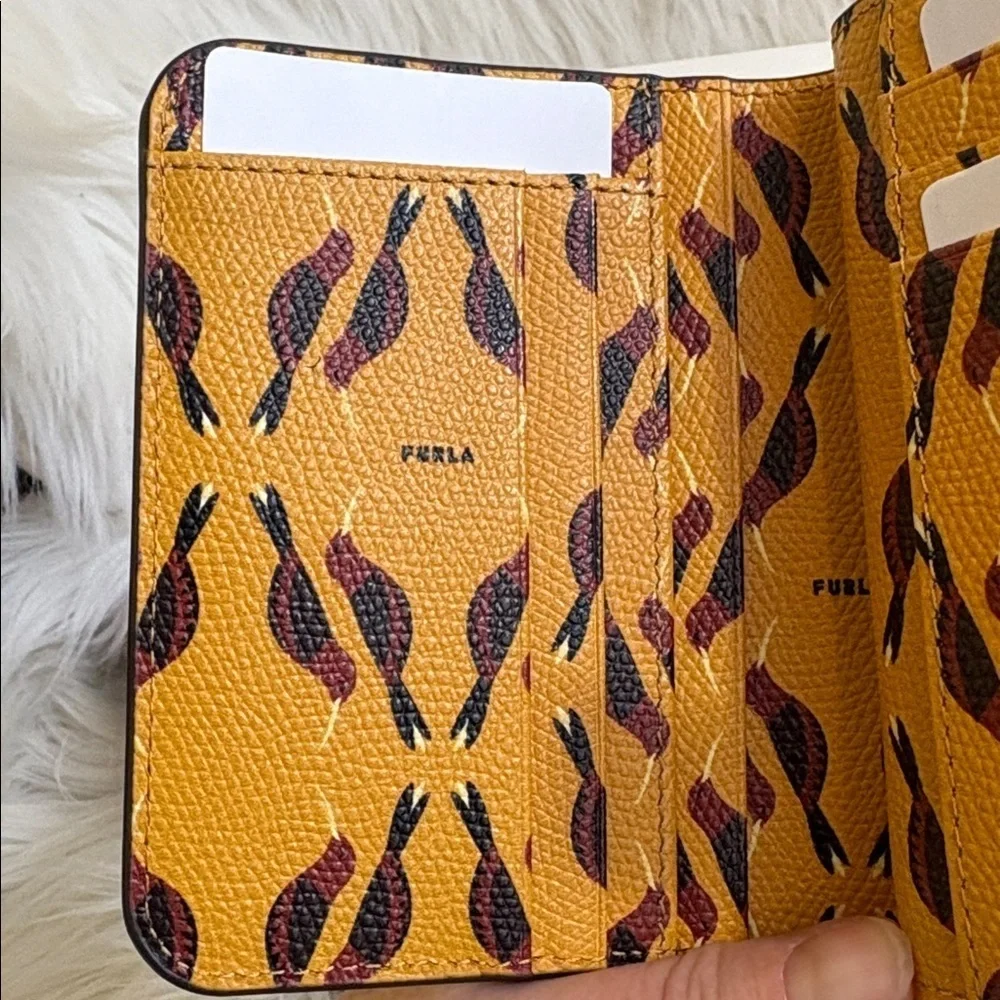 Furla | Babylon Saffiano Leather Compact Trifold Zip Around Flap Snap Wallet NIB